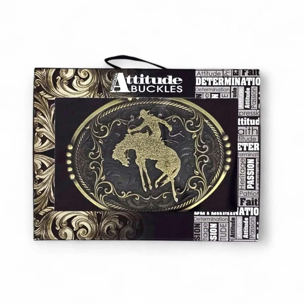 Montana Silversmiths Bucking Bronc Bronze Belt Buckle Retail $45 - NEW!‎